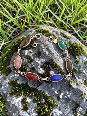 Bojar 1/20 12k Gold Filled Multi-Stone Scarab Bracelet